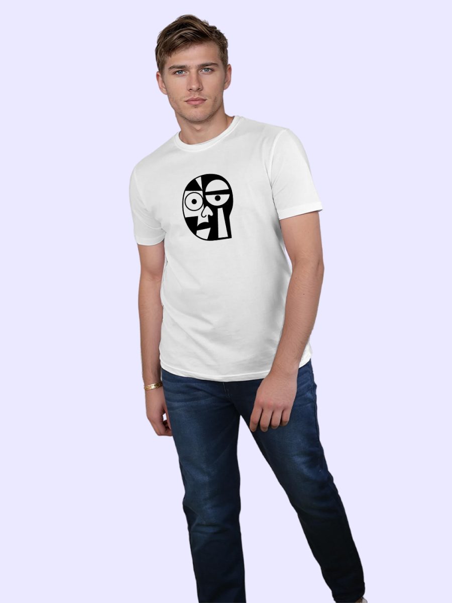 Abstract Face T-Shirt For Men - Half Sleeve - Image 4
