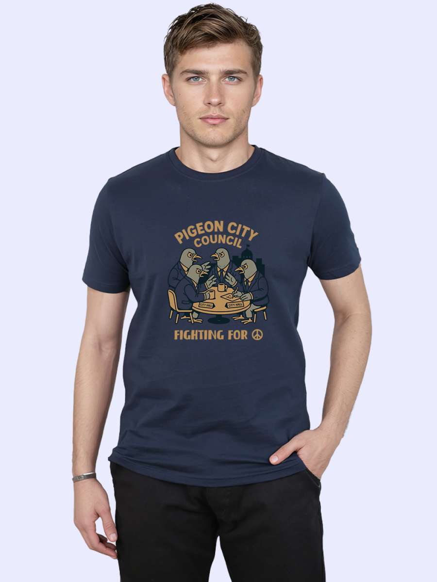 Pigeon City Council T-Shirt For Men - Half Sleeve - Image 4
