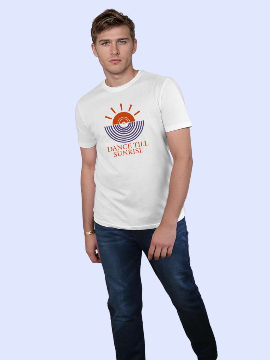 Dance Till Sunrise T-Shirt For Men - Half Sleeve - Image 4