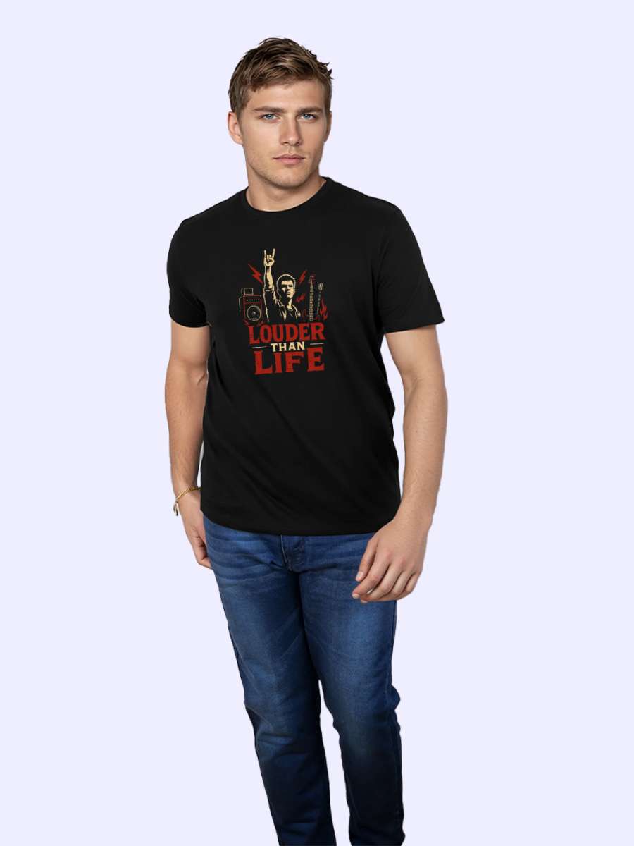 Louder Than Life T-Shirt For Men - Half Sleeve - Image 4