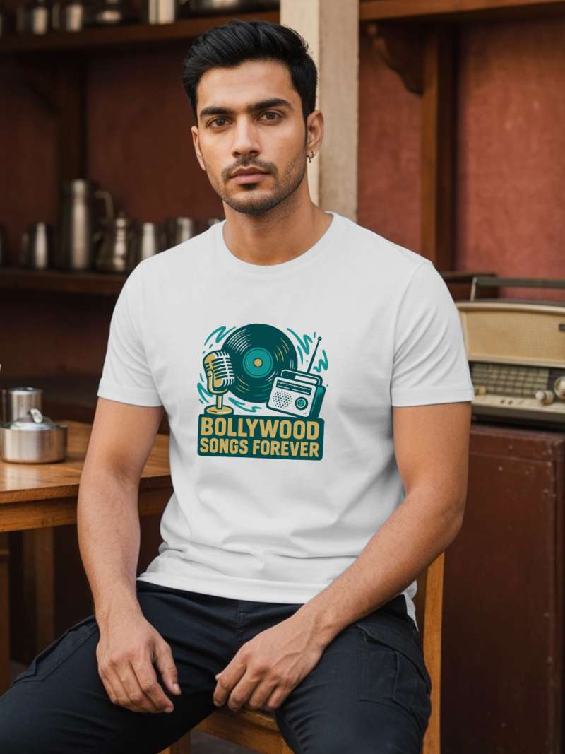 Bollywood Songs Forever T-Shirt For Men - Half Sleeve