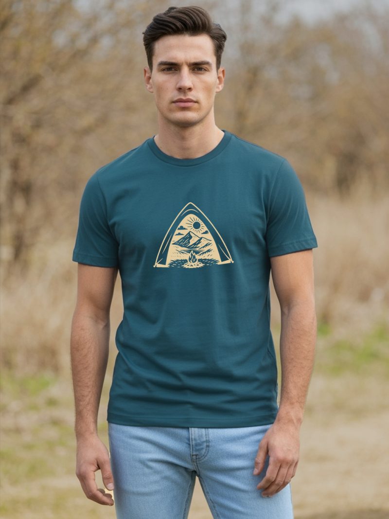 Camping T-Shirt For Men - Half Sleeve