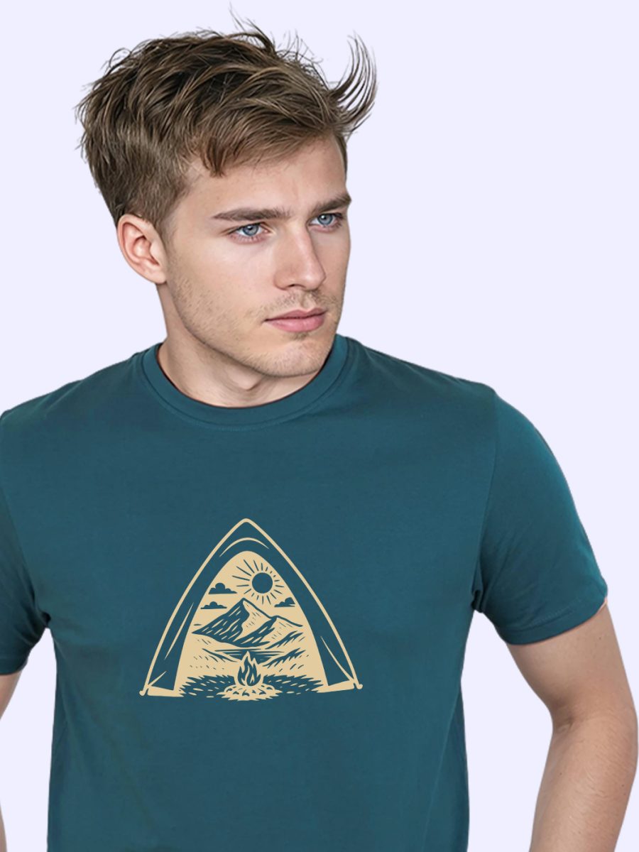 Camping T-Shirt For Men - Half Sleeve - Image 2
