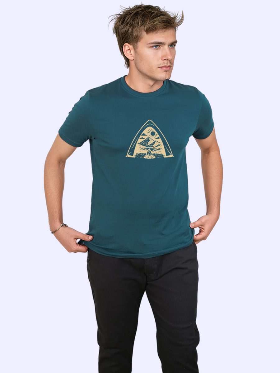 Camping T-Shirt For Men - Half Sleeve - Image 4