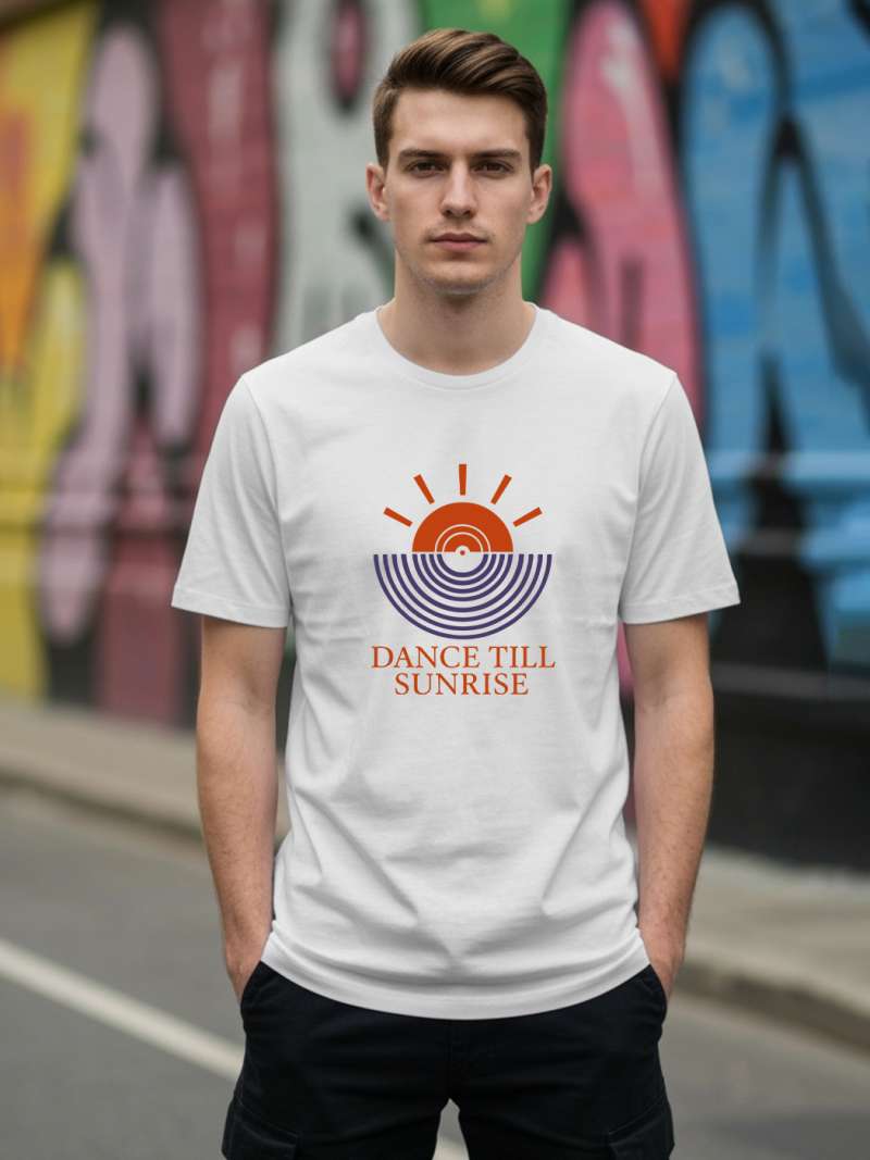 Dance Till Sunrise T-Shirt For Men - Half Sleeve