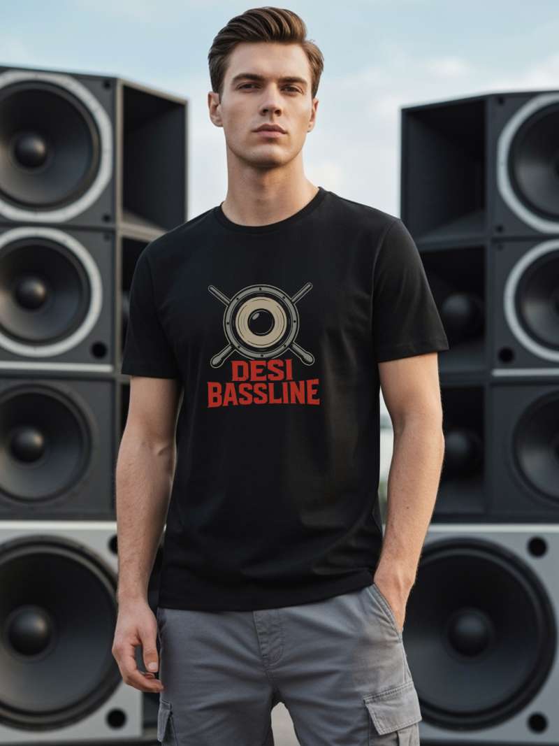 Desi Bassline T-Shirt For Men - Half Sleeve
