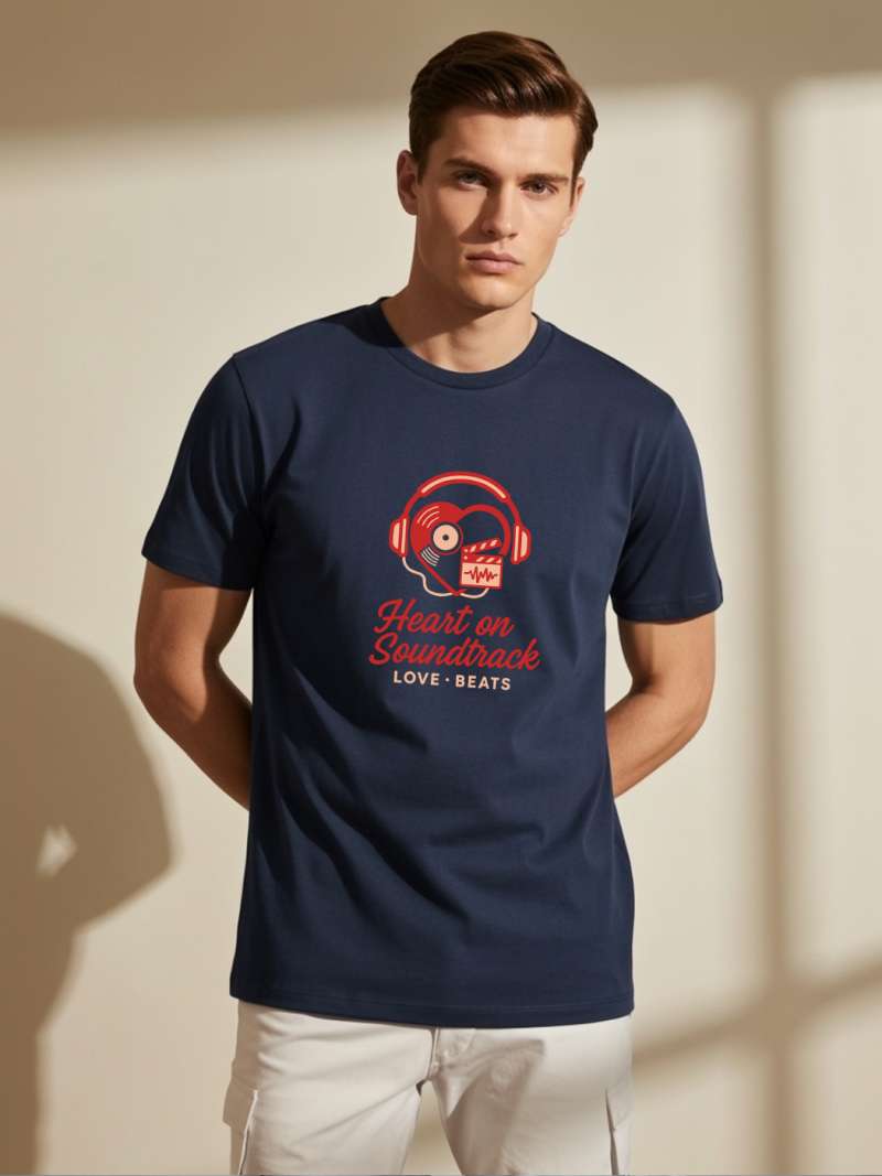 Heart on Soundtrack T-Shirt For Men - Half Sleeve