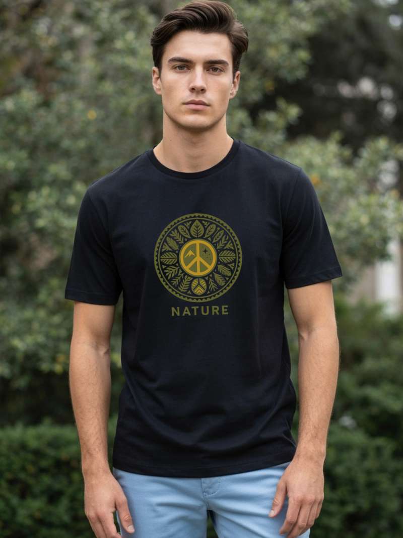 Peace Nature T-Shirt For Men - Half Sleeve