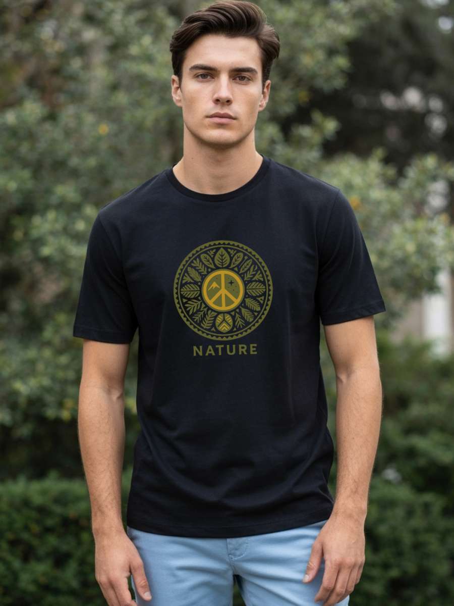 Peace Nature T-Shirt For Men - Half Sleeve