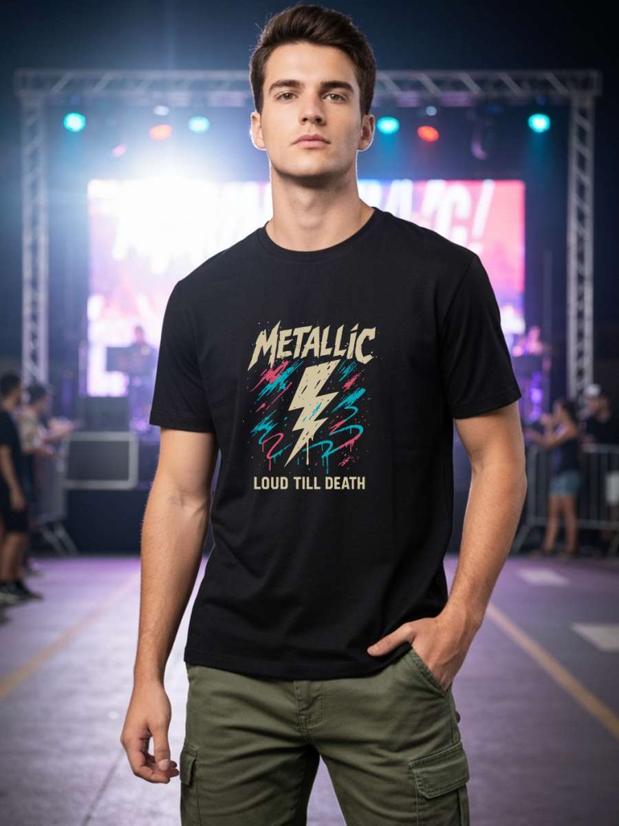 Metallic T-Shirt For Men - Half Sleeve