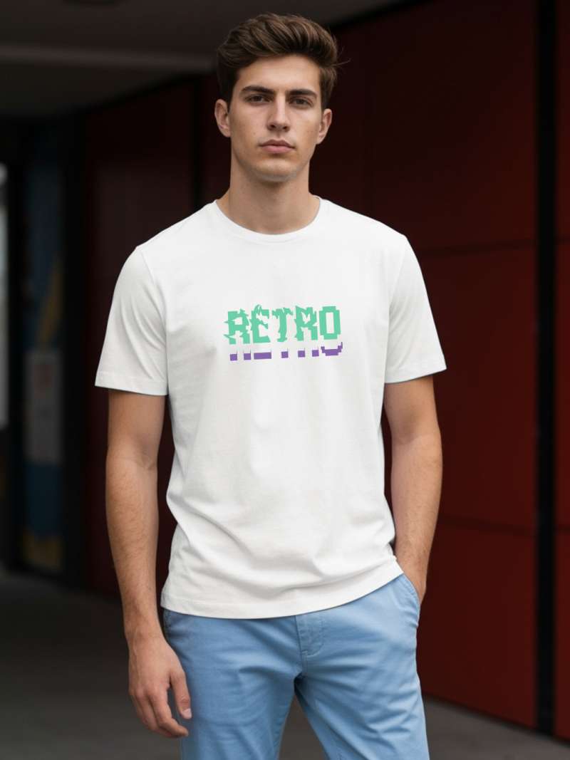 Retro T-Shirt For Men - Half Sleeve