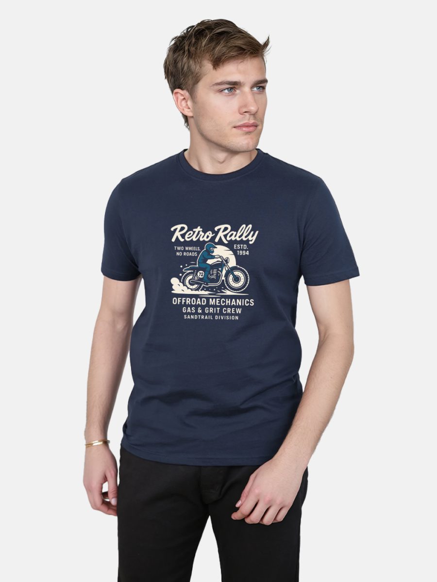 Retro Rally T-Shirt For Men - Half Sleeve - Image 3