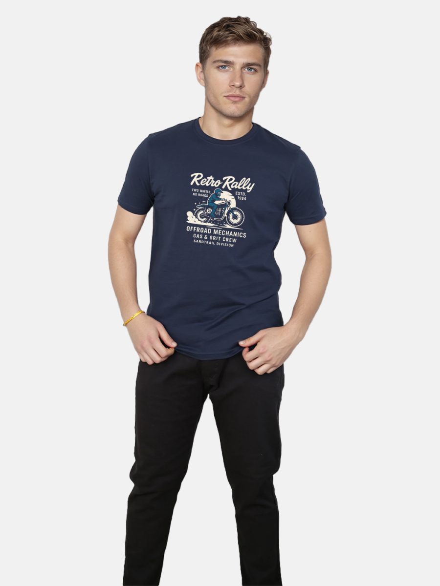 Retro Rally T-Shirt For Men - Half Sleeve - Image 4