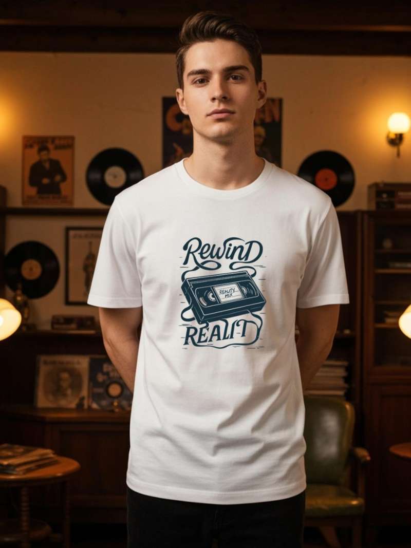 Rewind Reality T-Shirt For Men - Half Sleeve
