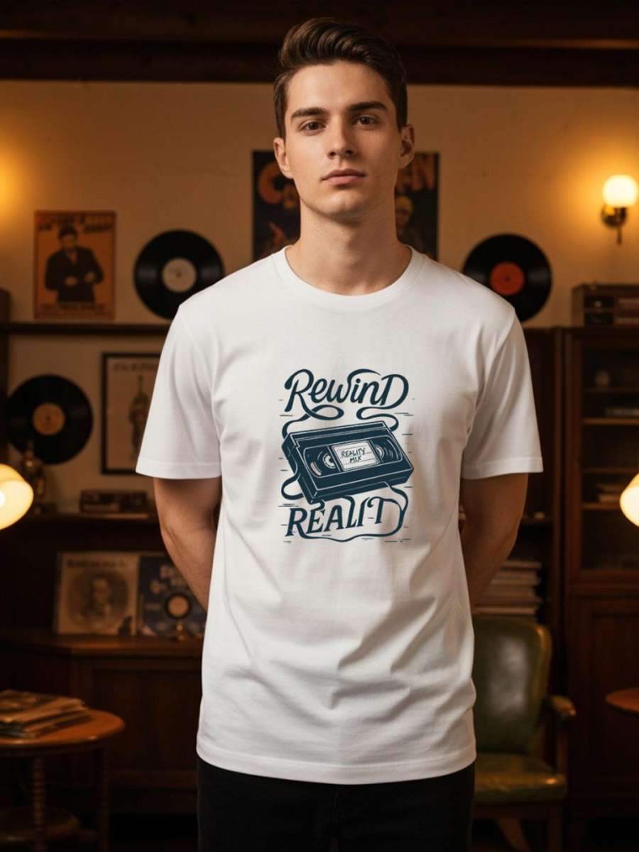Rewind Reality T-Shirt For Men - Half Sleeve