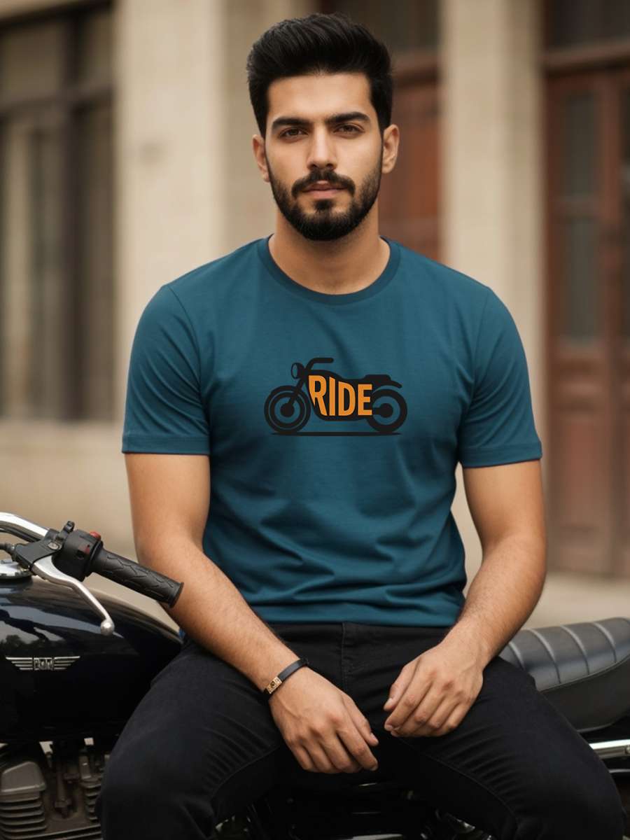 Motorcycle Ride T-Shirt For Men - Half Sleeve