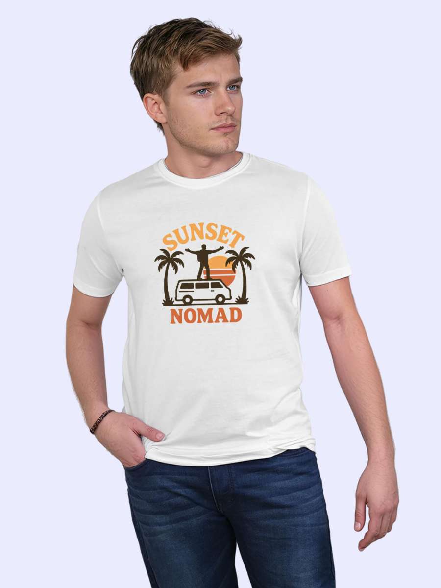 Sunset Nomad T-Shirt For Men - Half Sleeve - Image 3