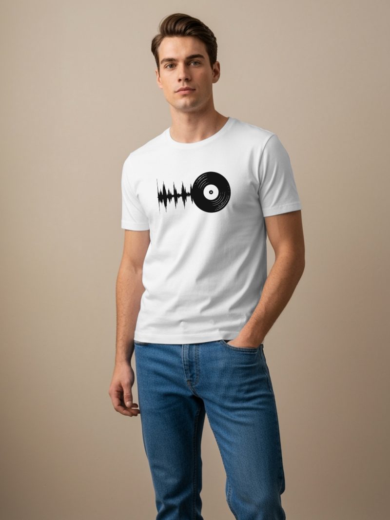 Vinyl Graphic T-Shirt For Men - Half Sleeve
