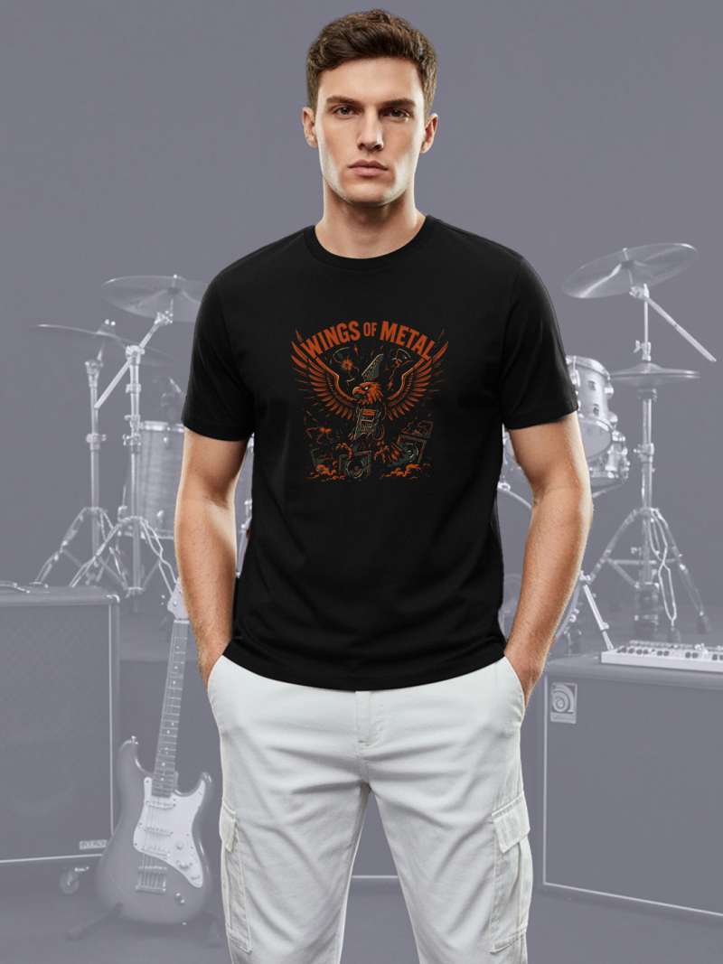 Wings of Metal T-Shirt For Men - Half Sleeve