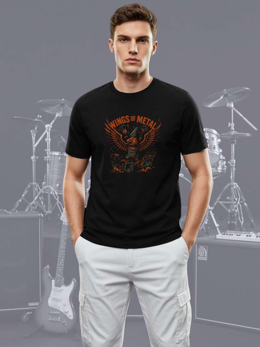 Wings of Metal T-Shirt For Men - Half Sleeve