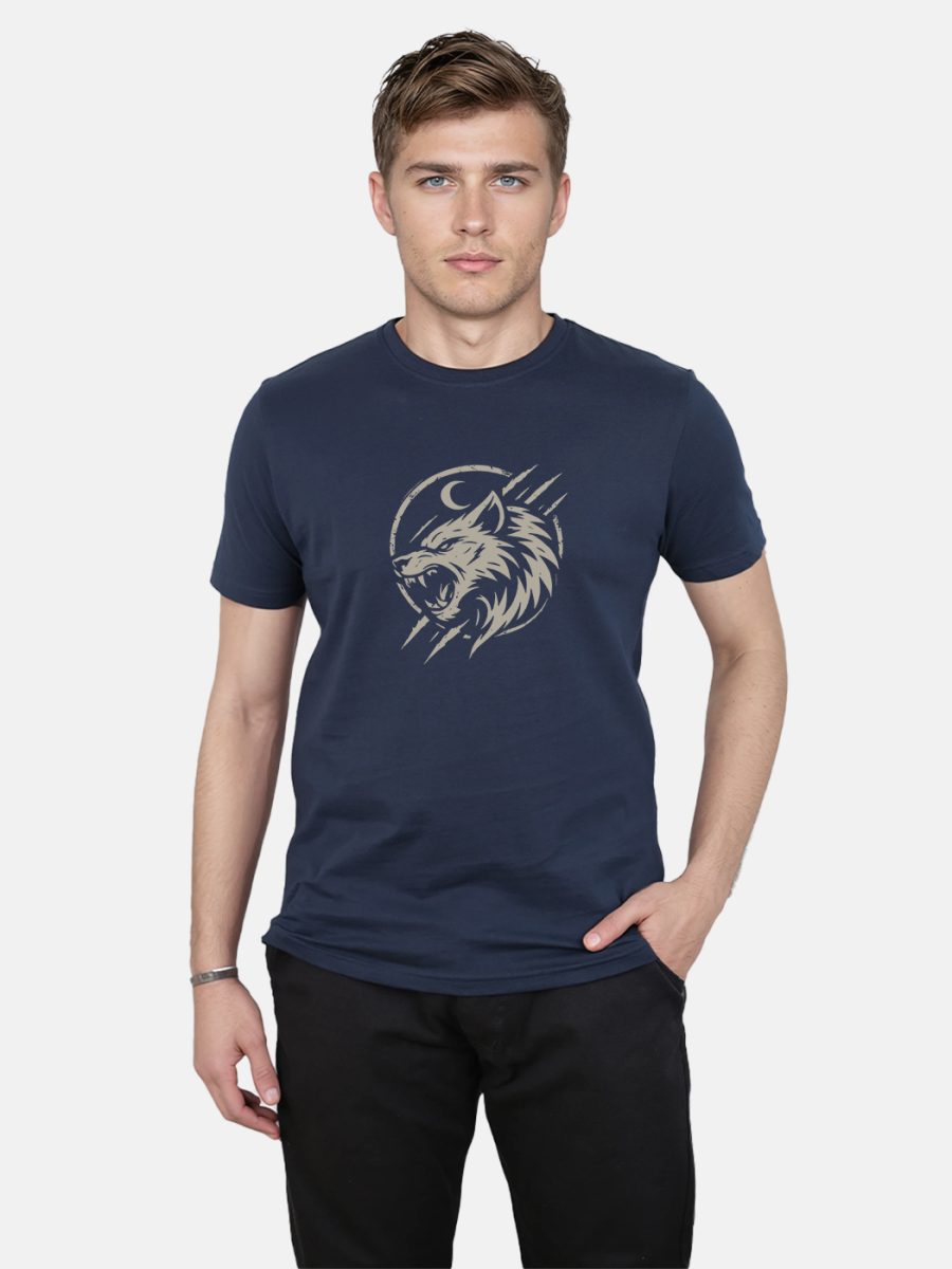 Wolf T-Shirt For Men - Half Sleeve - Image 3