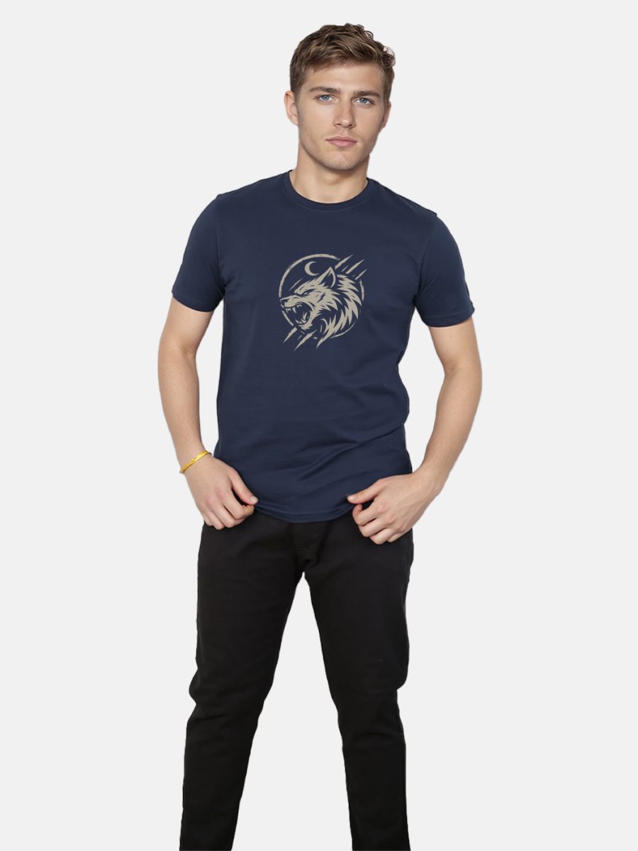 Wolf T-Shirt For Men - Half Sleeve - Image 4