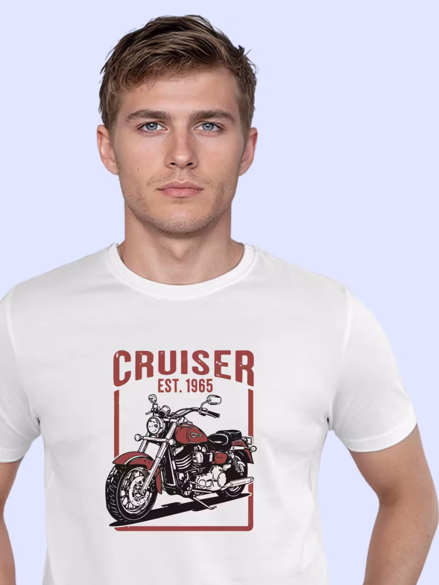 Cruiser Bike T-Shirt For Men - Half Sleeve - Image 2