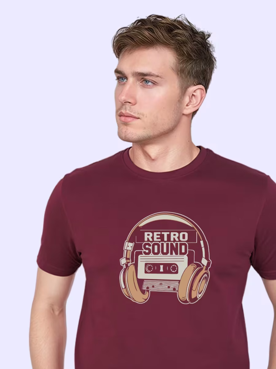 Retro Sound T-Shirt For Men - Half Sleeve - Image 2