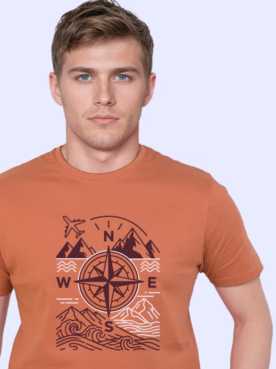 Travel Around T-Shirt For Men - Half Sleeve - Image 2