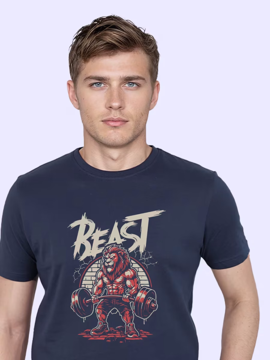 Beast T-Shirt For Men - Half Sleeve - Image 2