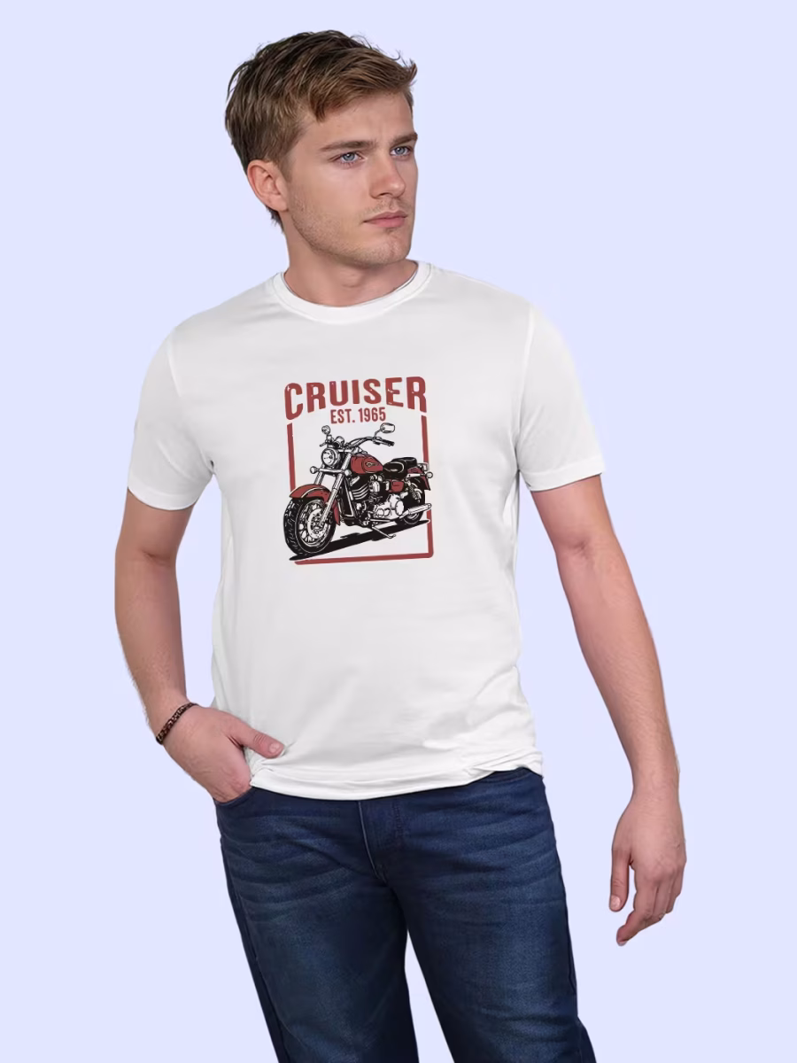 Cruiser Bike T-Shirt For Men - Half Sleeve - Image 3
