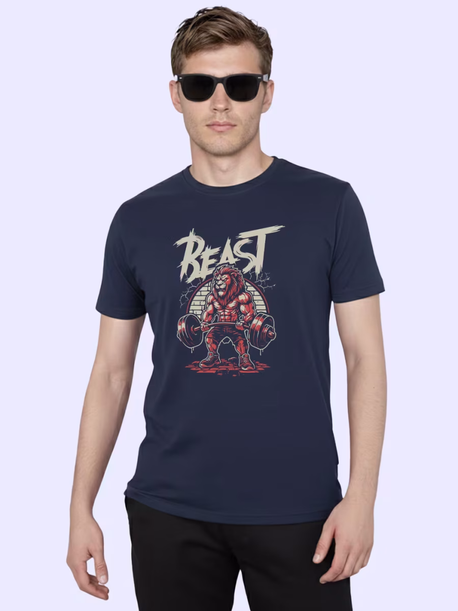 Beast T-Shirt For Men - Half Sleeve - Image 3