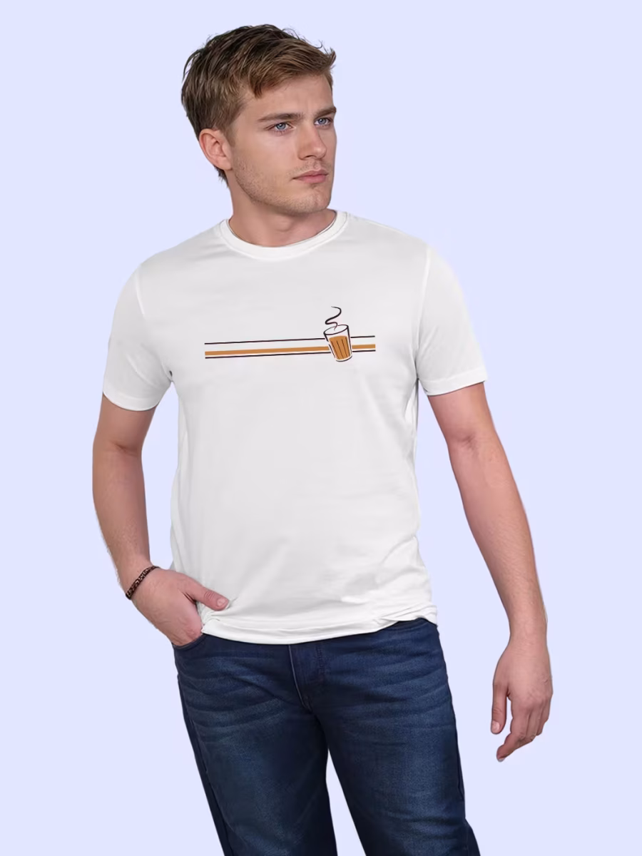 Chai Addict T-Shirt For Men - Half Sleeve - Image 3
