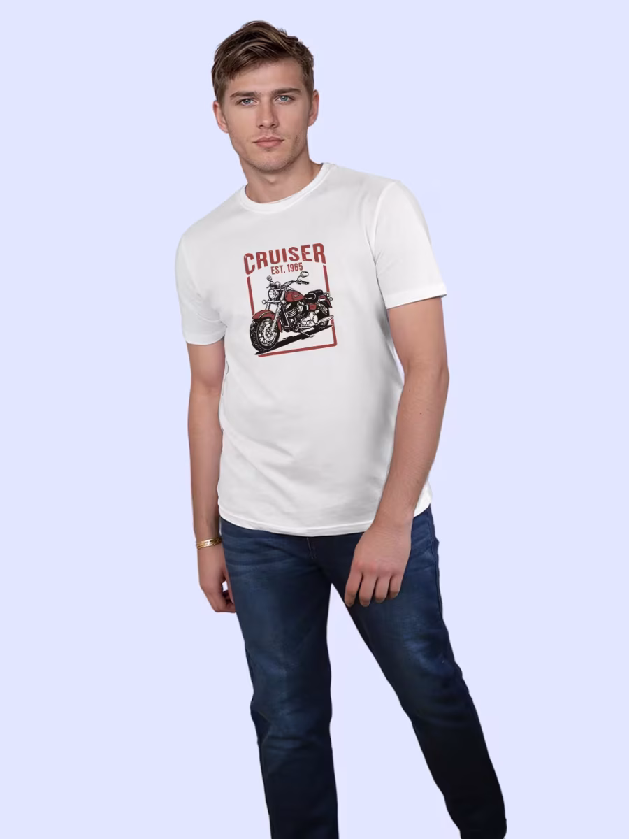 Cruiser Bike T-Shirt For Men - Half Sleeve - Image 4