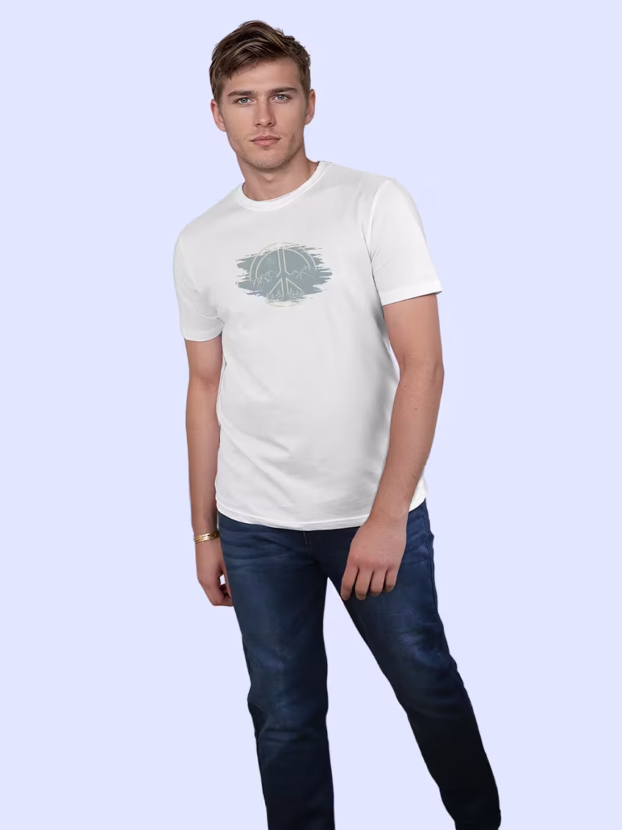 Nature Peace T-Shirt For Men - Half Sleeve - Image 4
