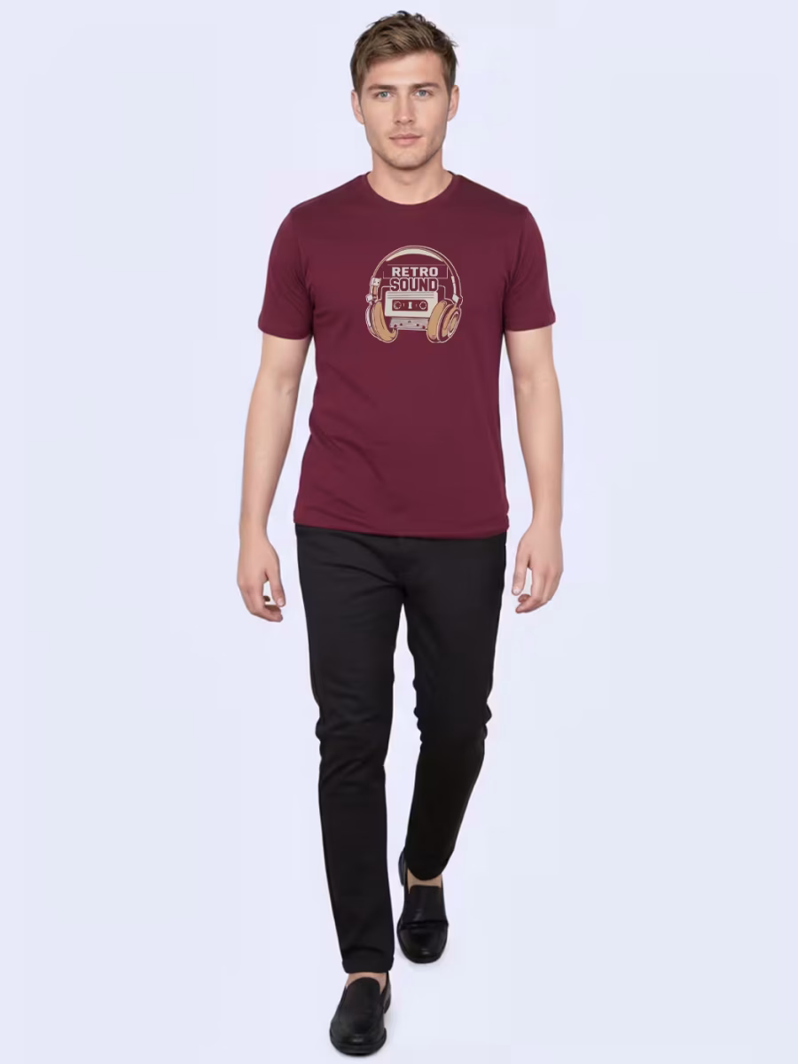 Retro Sound T-Shirt For Men - Half Sleeve - Image 4
