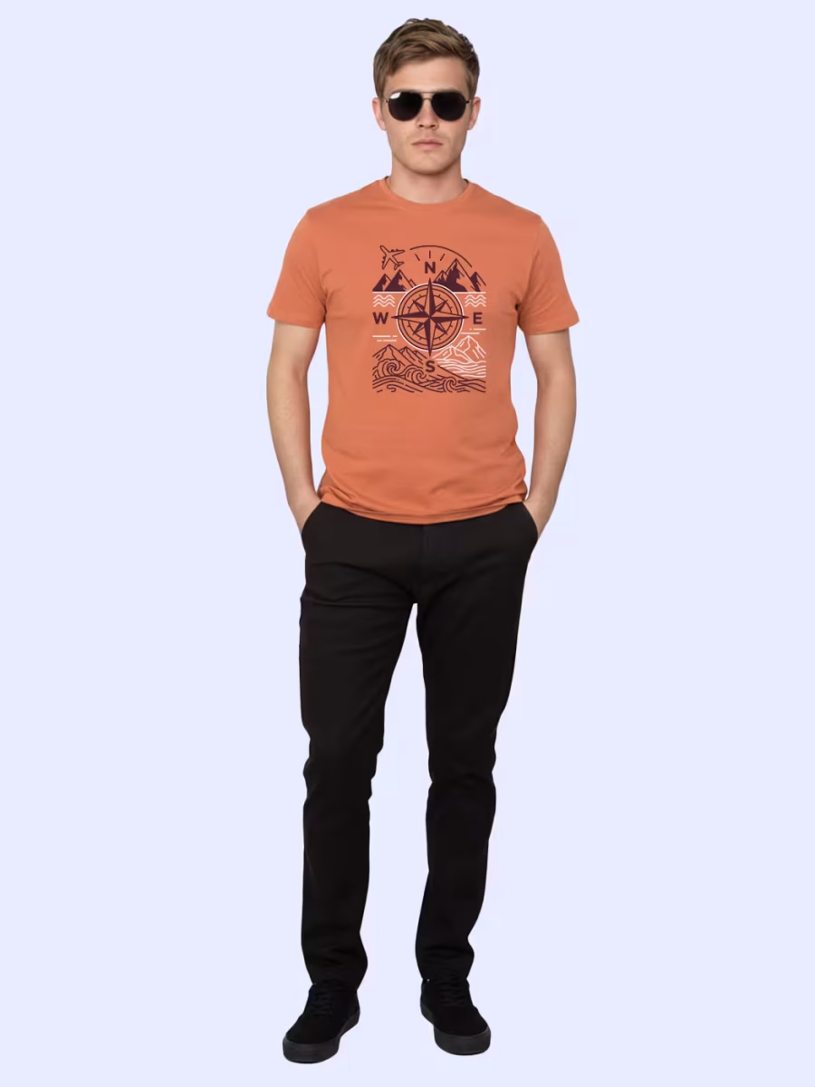 Travel Around T-Shirt For Men - Half Sleeve - Image 4