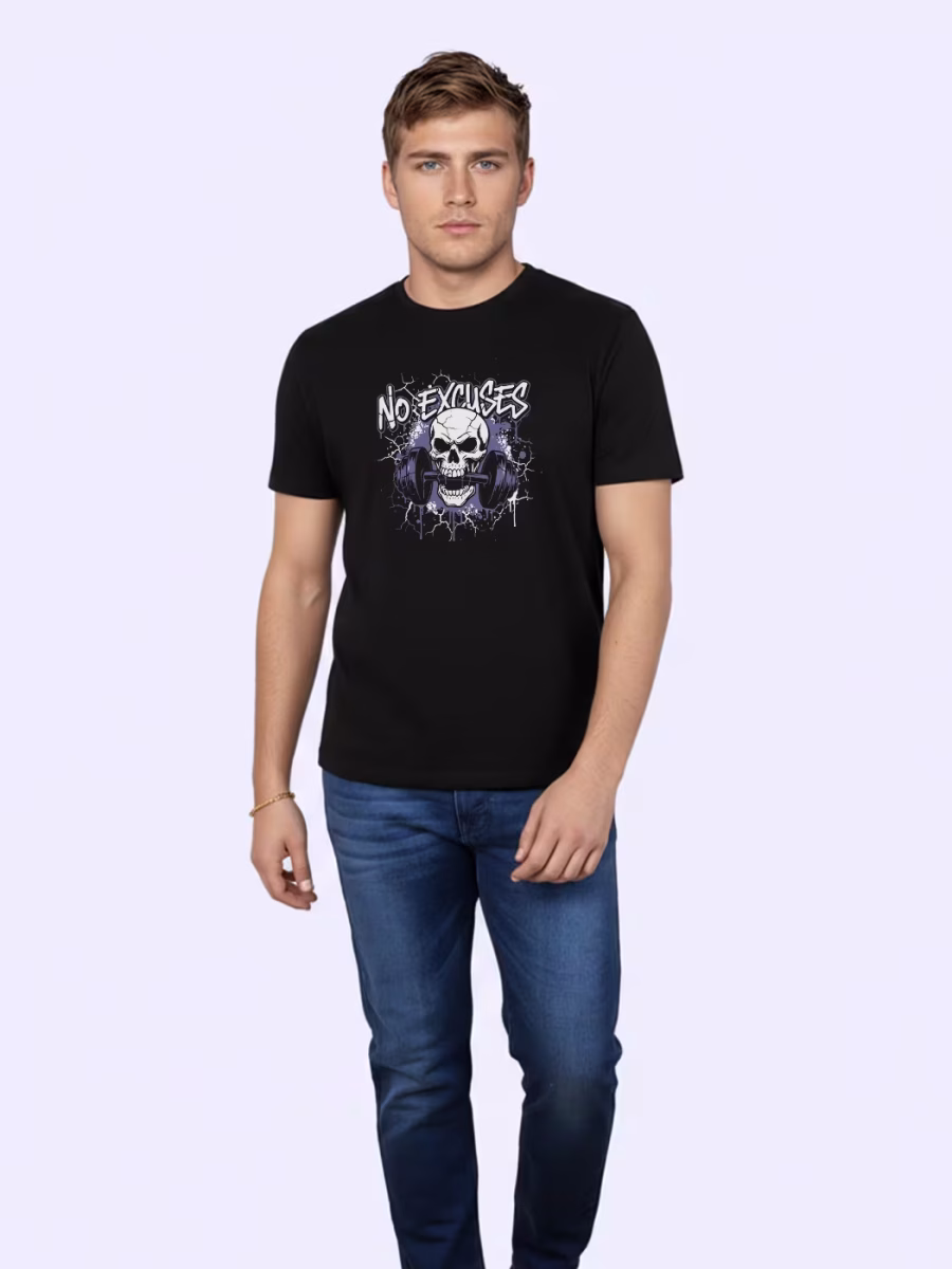 No Excuses T-Shirt For Men - Half Sleeve - Image 4
