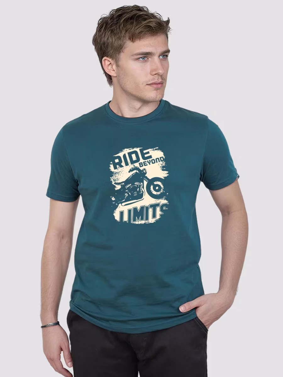 Ride Beyond Limits Bike Printed T-Shirt For Men - Half Sleeve