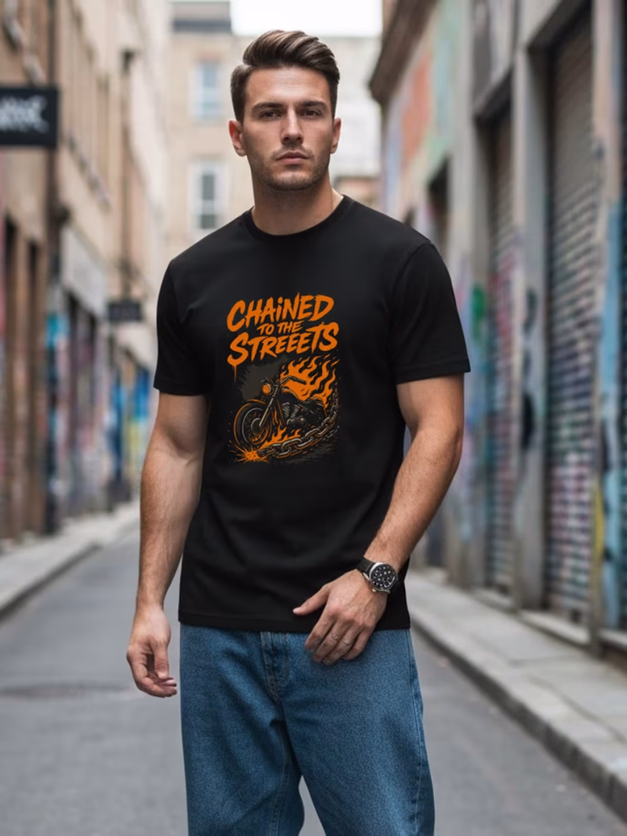 Chained To The Streets T-Shirt For Men - Half Sleeve
