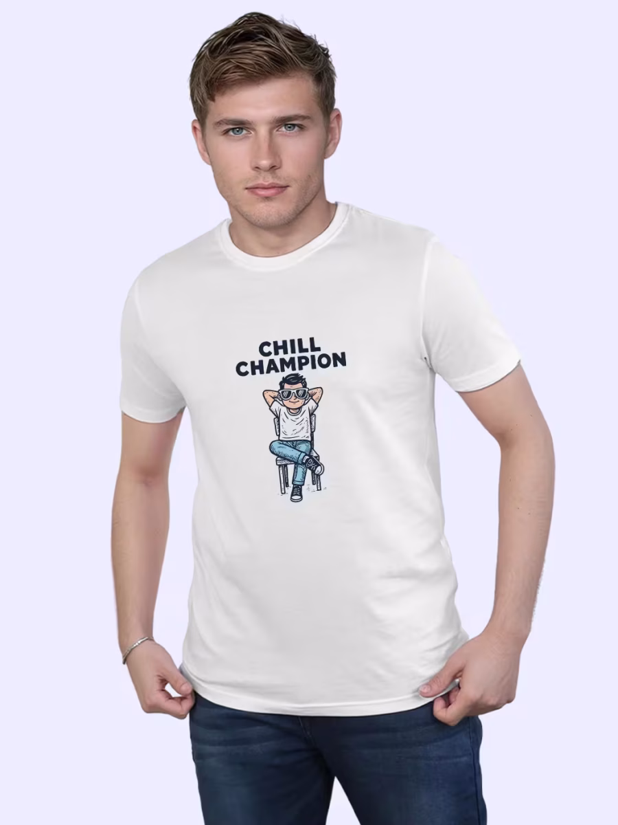 Chill Champion T-Shirt For Men - Half Sleeve