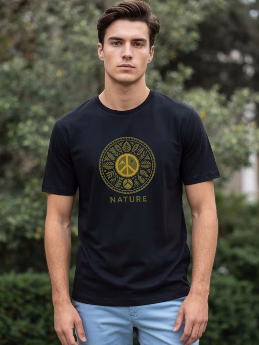 Peace Nature T-Shirt For Men - Half Sleeve