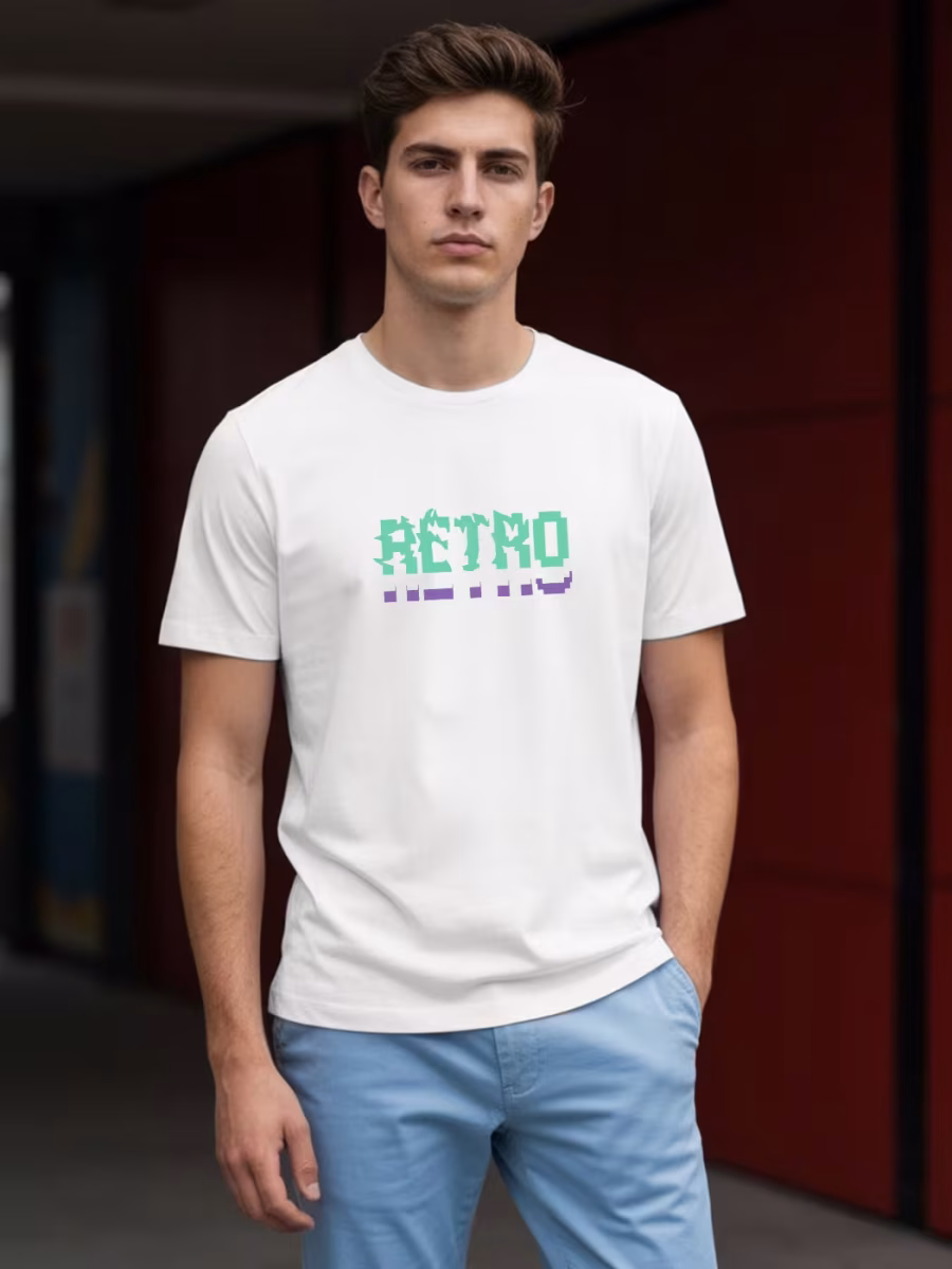 Retro T-Shirt For Men - Half Sleeve