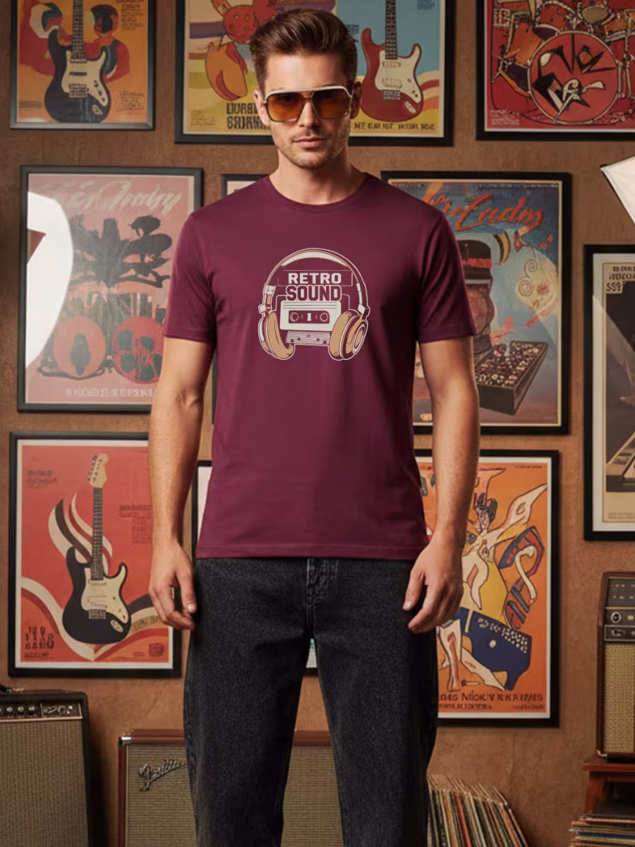 Retro Sound T-Shirt For Men - Half Sleeve
