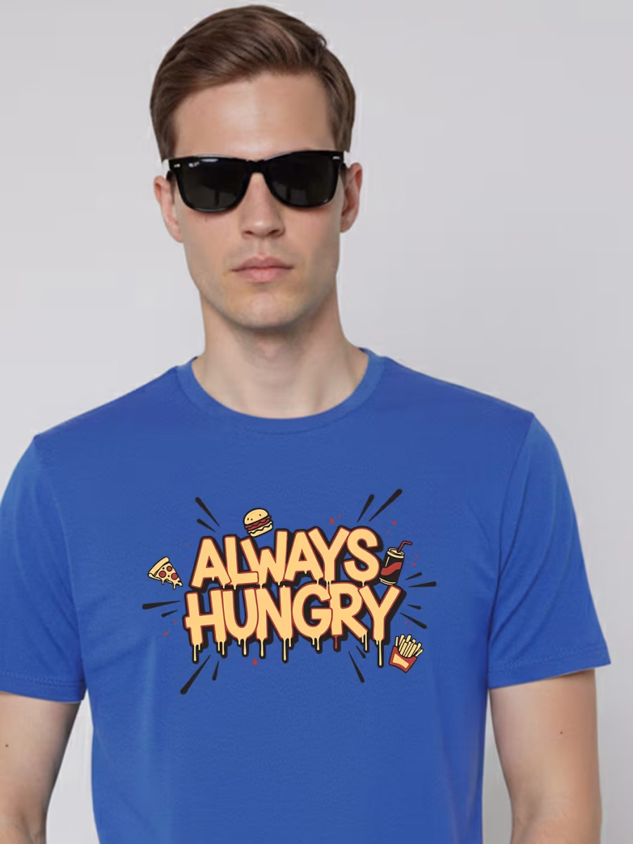 Always Hungry Typography T-Shirt For Men - Half Sleeve - Image 2