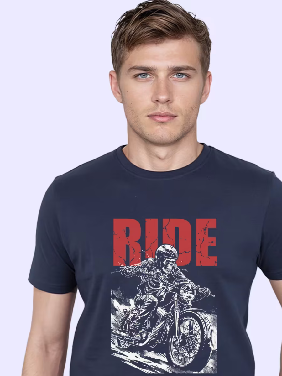 Ride Your Bike T-Shirt For Men - Half Sleeve - Image 2