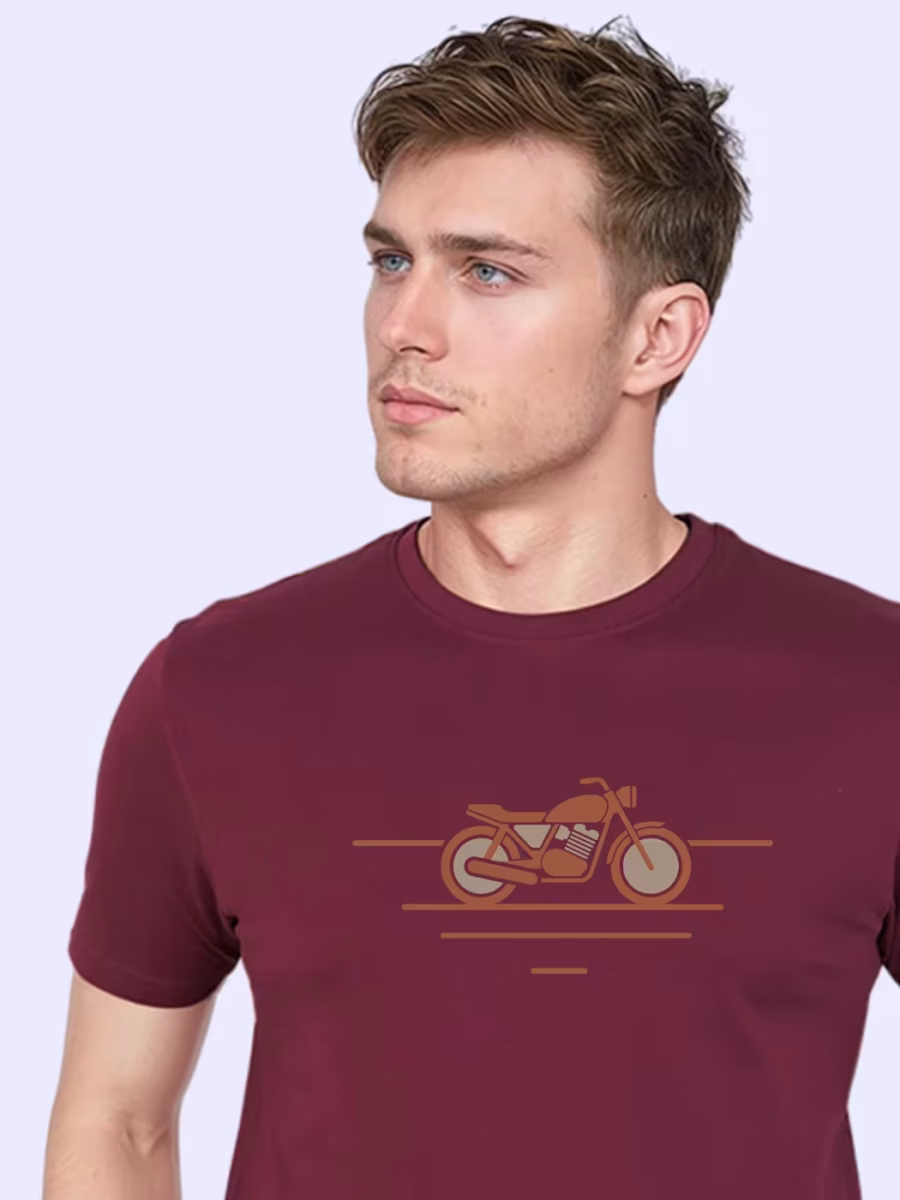 Biker T-Shirt For Men - Half Sleeve - Image 2