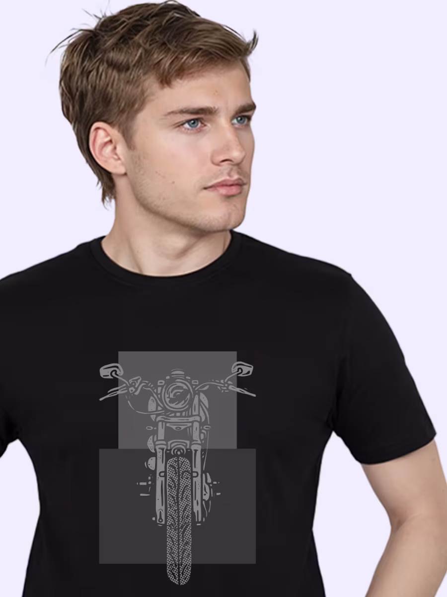 Motorcycle Graphic T-Shirt For Men - Half Sleeve - Image 2