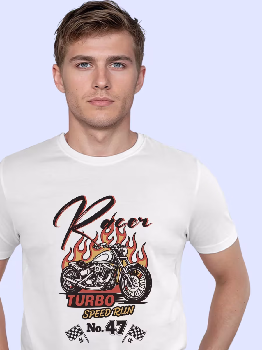 Racer T-Shirt For Men - Half Sleeve - Image 2