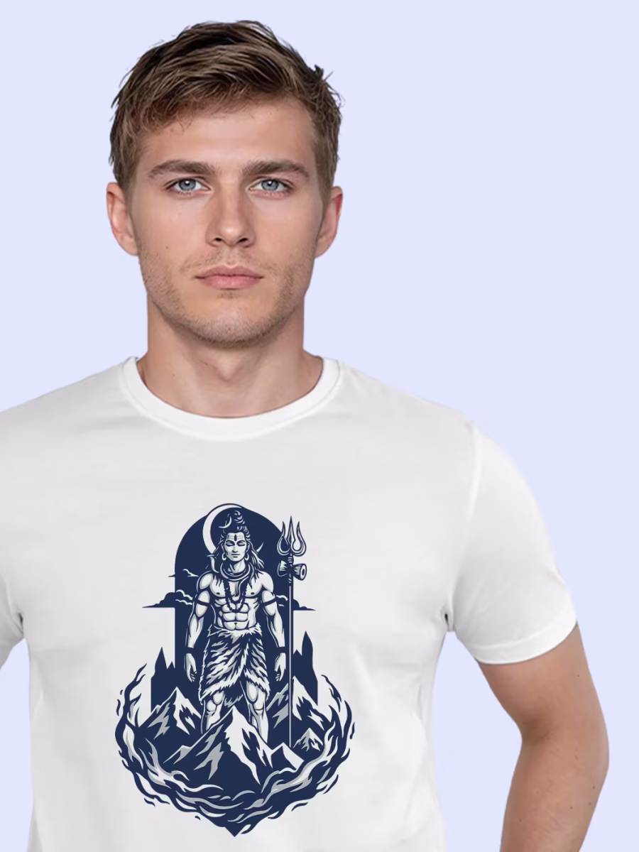 God Shiva T-Shirt For Men - Half Sleeve - Image 2